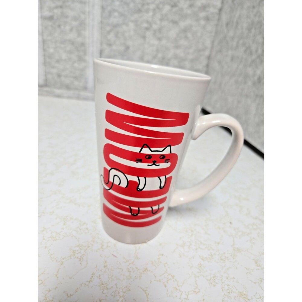 Design Studios Meow Tall Tapered Cat Mug Latte Coffee Tea Cup 16 oz